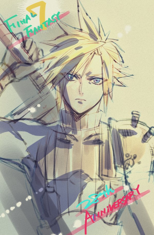 cloud strife (final fantasy and 1 more) drawn by wakakusa-e