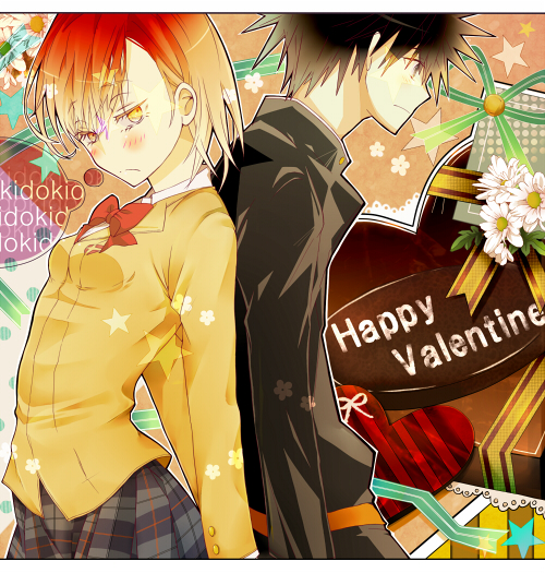 misaka mikoto and kamijou touma (toaru majutsu no index and 1 more) drawn by kanata_(mizubenisumutori)