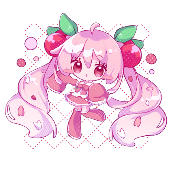 hatsune miku and sakura miku (vocaloid) drawn by inukkomaru