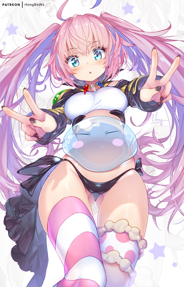 rimuru tempest and milim nava (tensei shitara slime datta ken) drawn by hong_(white_spider)