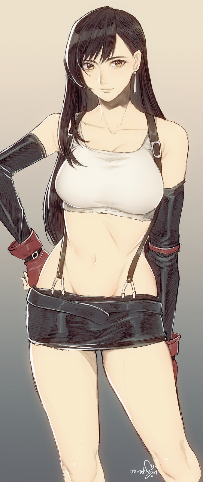 tifa lockhart (final fantasy and 1 more) drawn by murata_tefu