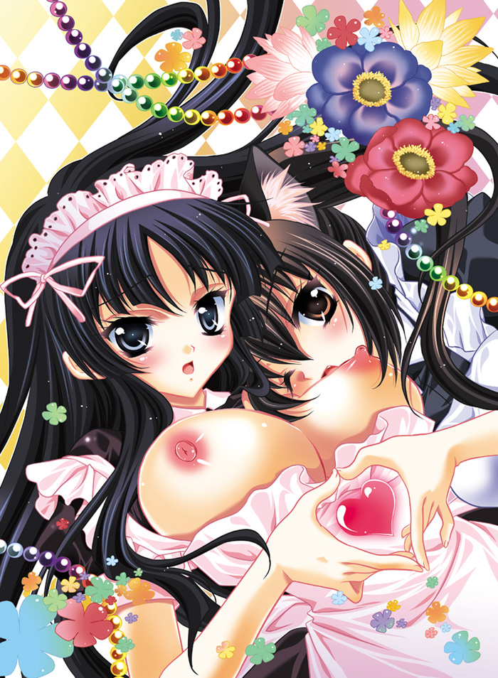 akiyama mio and nakano azusa (k-on!) drawn by fukai_maro