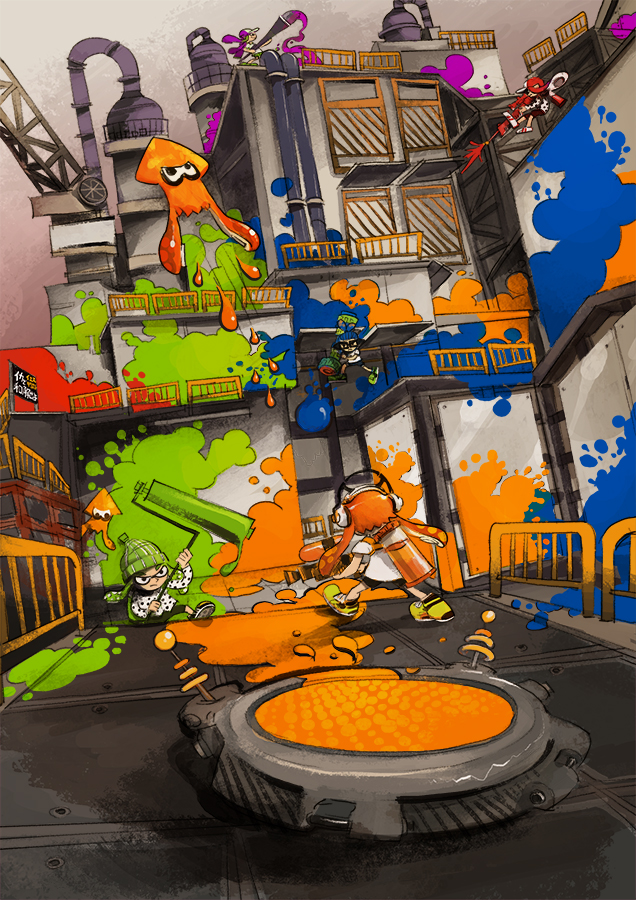 inkling player character, inkling girl, and inkling boy (splatoon and 1 more) drawn by taro.y