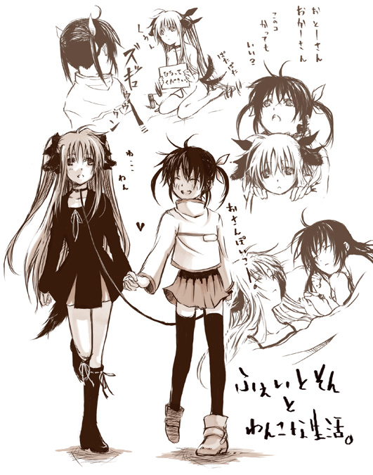 fate testarossa and takamachi nanoha (lyrical nanoha and 1 more) drawn by cosmic_(crownclowncosmic)