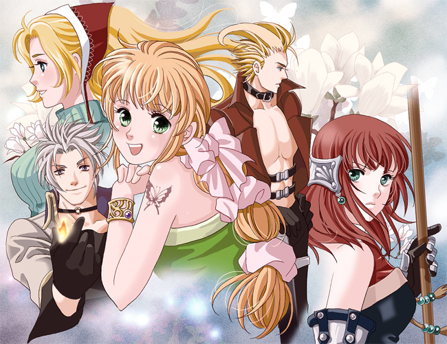 virginia knights, primiera, roberto, meythia, and gustaf (saga and 2 more) drawn by maronee_san
