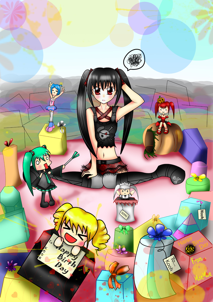 hatsune miku, kooh, hachune miku, and zatsune miku (vocaloid and 1 more)