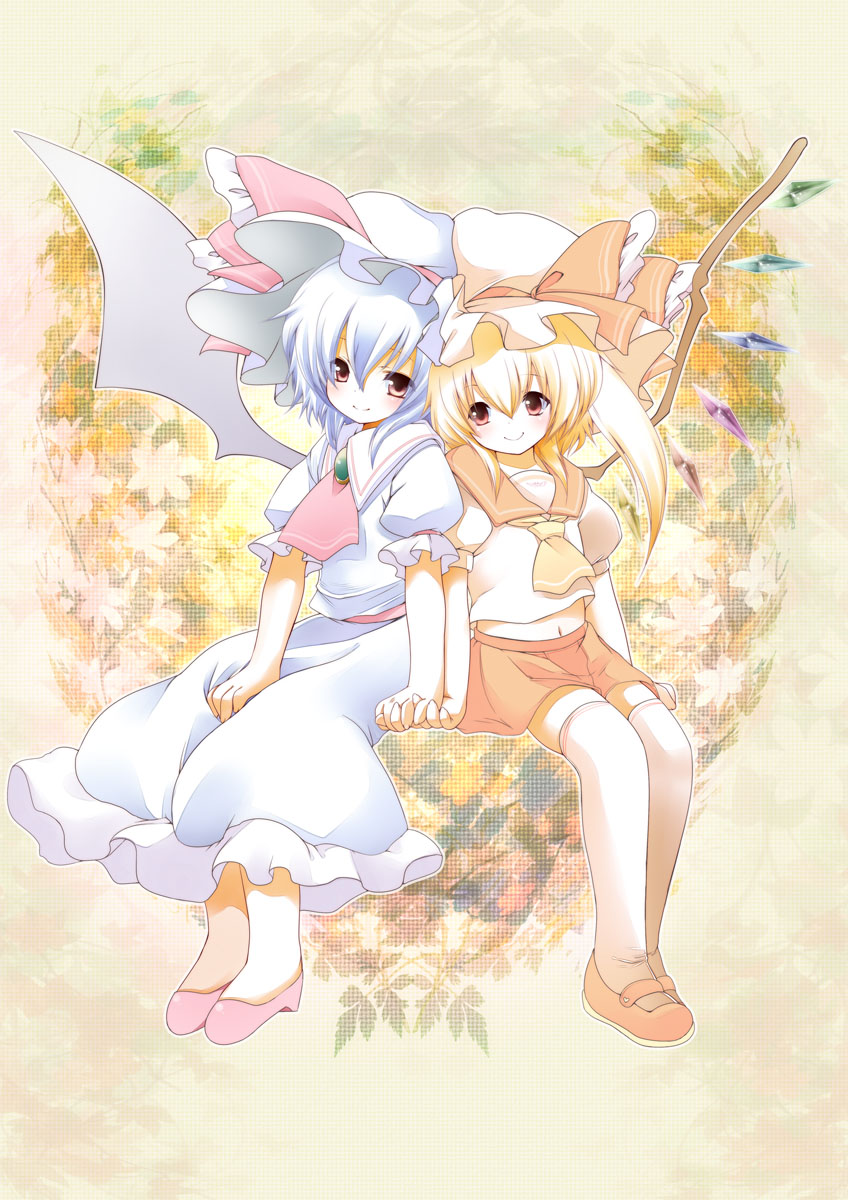 remilia scarlet and flandre scarlet (touhou) drawn by fujisaki_hikari