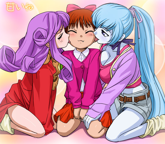 nekomusume, aoi, and zanbia (gegege no kitarou) drawn by haruyama_kazunori