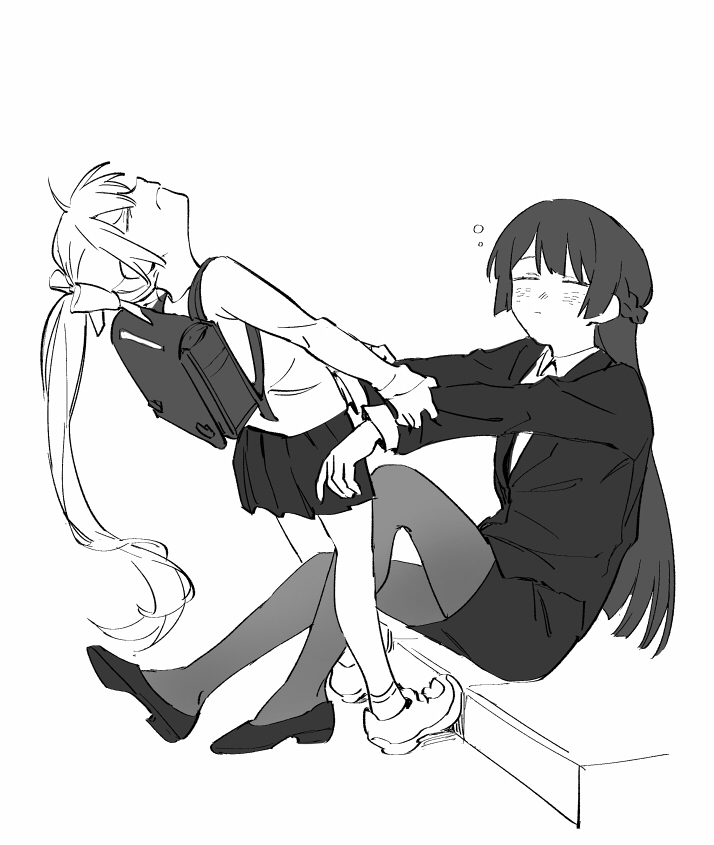 tsukino mito and higuchi kaede (nijisanji) drawn by soramame_(corndog)