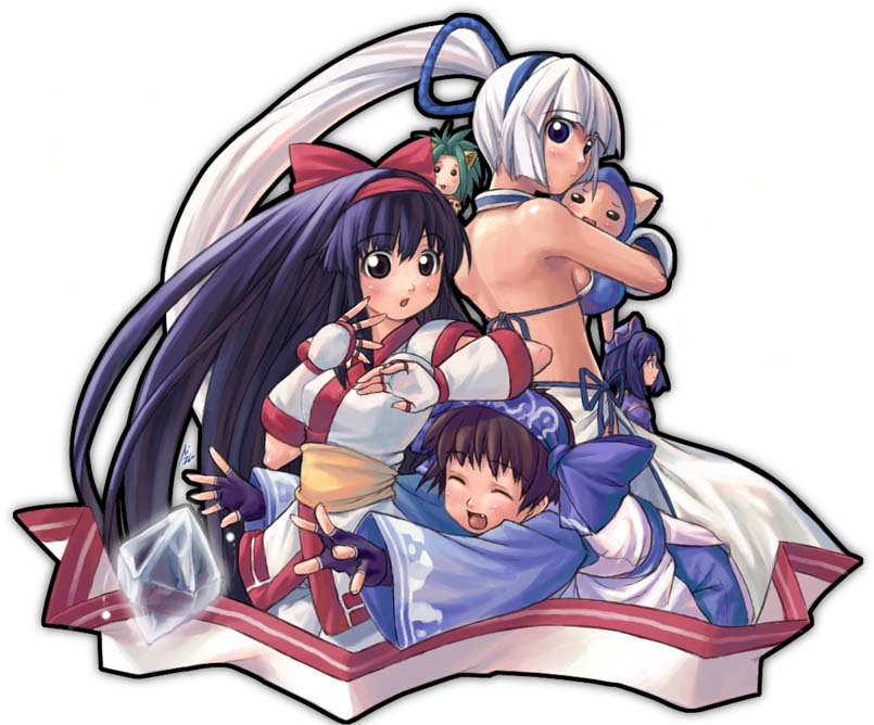 nakoruru, cham cham, majikina mina, rimururu, champuru, and 1 more (samurai spirits) drawn by mizuki_gyokuran