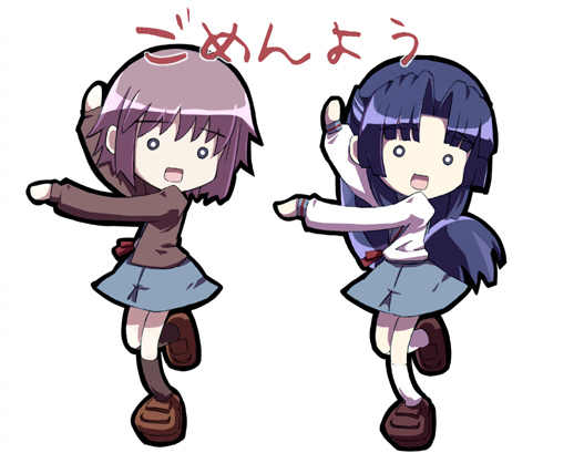 nagato yuki and asakura ryoko (suzumiya haruhi no yuuutsu and 1 more) drawn by tokyo_(great_akuta)