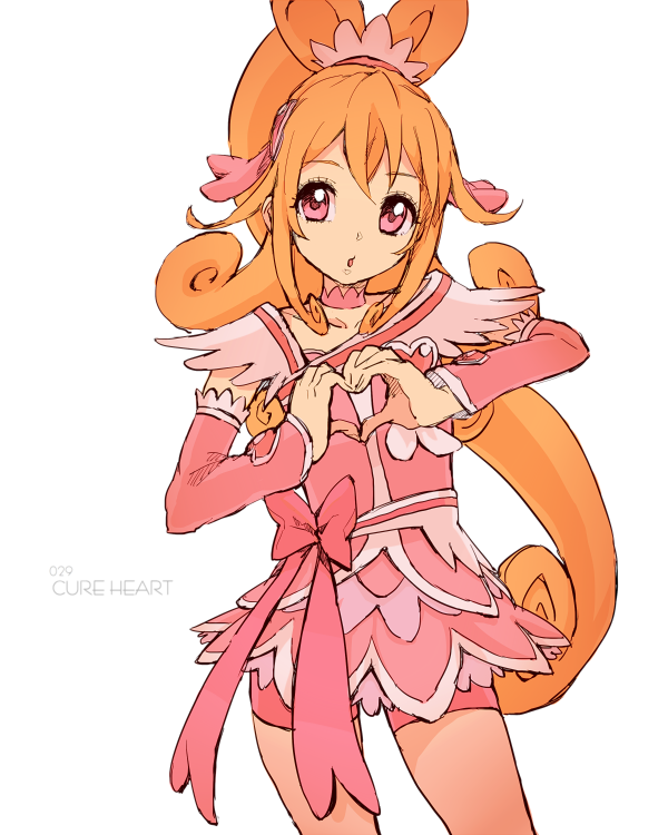aida mana and cure heart (precure and 1 more) drawn by owarine_miku