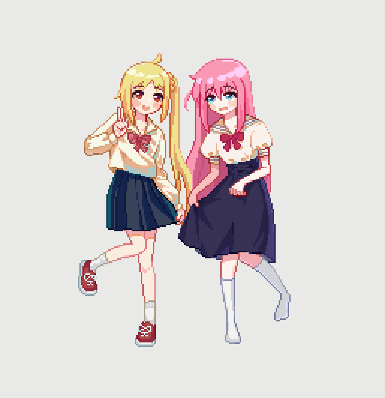 gotoh hitori and ijichi nijika (bocchi the rock!) drawn by yokura_w