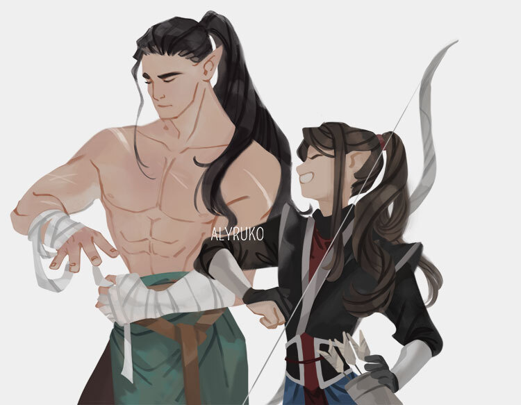 beleg and mablung (tolkien's legendarium and 1 more) drawn by alyruko
