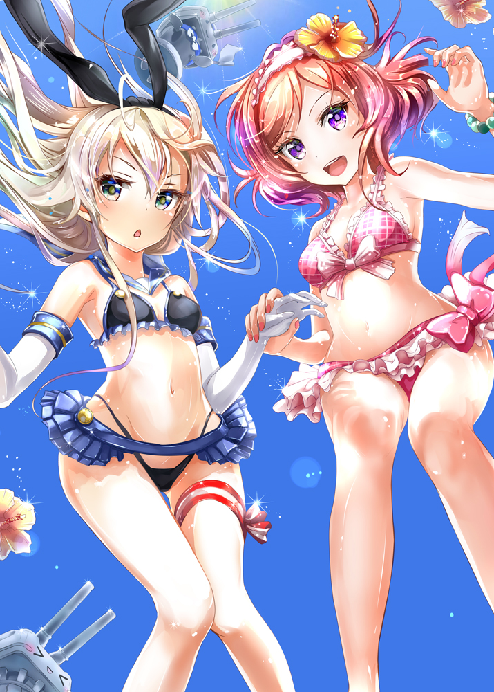 shimakaze, nishikino maki, and rensouhou-chan (kantai collection and 2 more) drawn by keepout