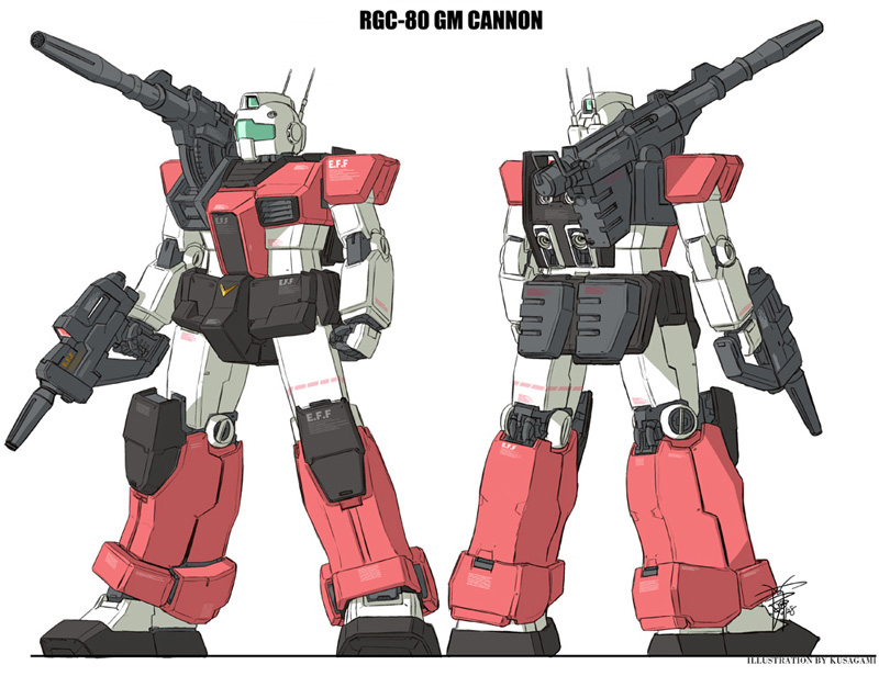 gm and gm cannon (gundam and 1 more) drawn by kusagami_style