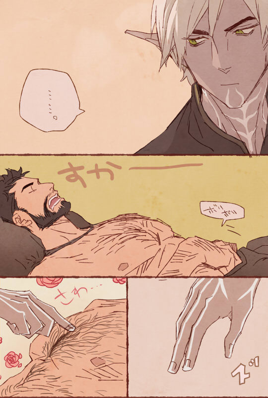 garrett hawke and fenris (dragon age and 1 more) drawn by dadasaku