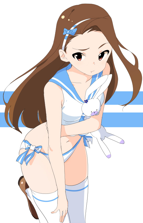 minase iori and usa-chan (idolmaster) drawn by nazononiku