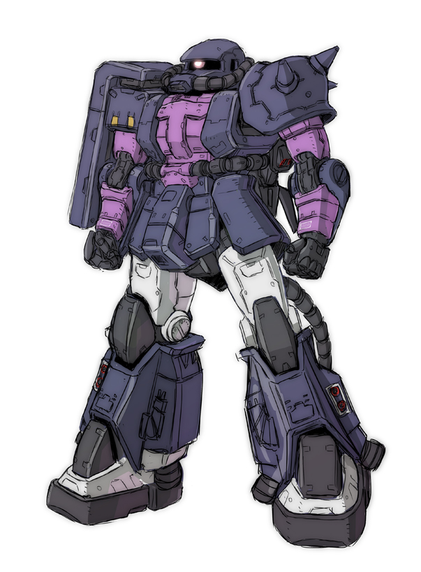 zaku ii, zaku ii hmt, and zaku ii hmt black tri-stars custom (gundam and 1 more) drawn by kuramochi_kyouryuu