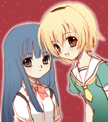 furude rika and houjou satoko (higurashi no naku koro ni) drawn by seiru_(prairie)