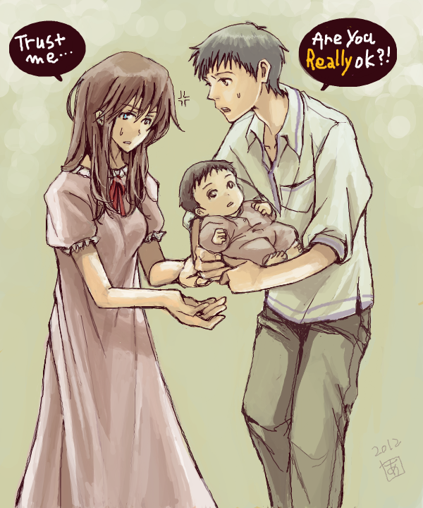 souryuu asuka langley and ikari shinji (neon genesis evangelion) drawn by amelie