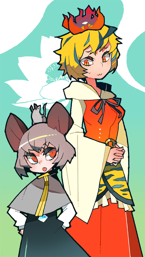nazrin and toramaru shou (touhou) drawn by kometsubu