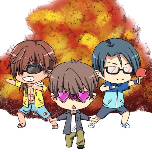 takahara hairi, mitani ryouichi, and kanou tenzen (summer pockets) drawn by mu-chu