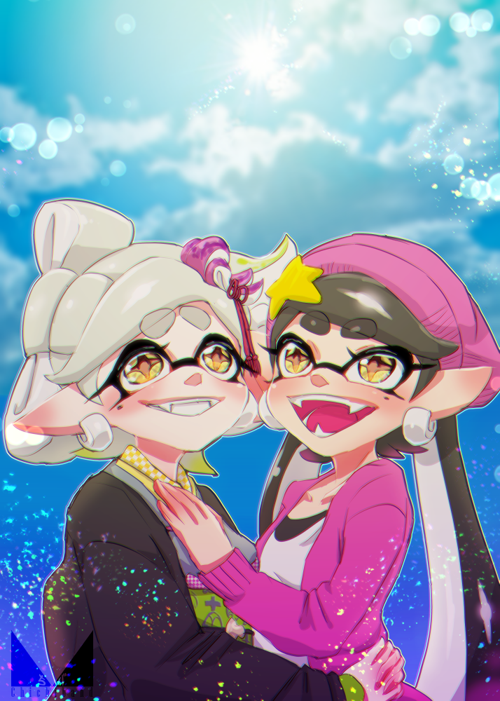marie and callie (splatoon and 1 more) drawn by chichi_band
