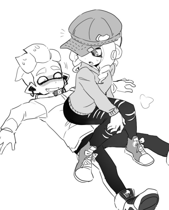 inkling player character, octoling player character, octoling girl, inkling boy, and agent 4 (splatoon) drawn by dede_(qwea_00000)