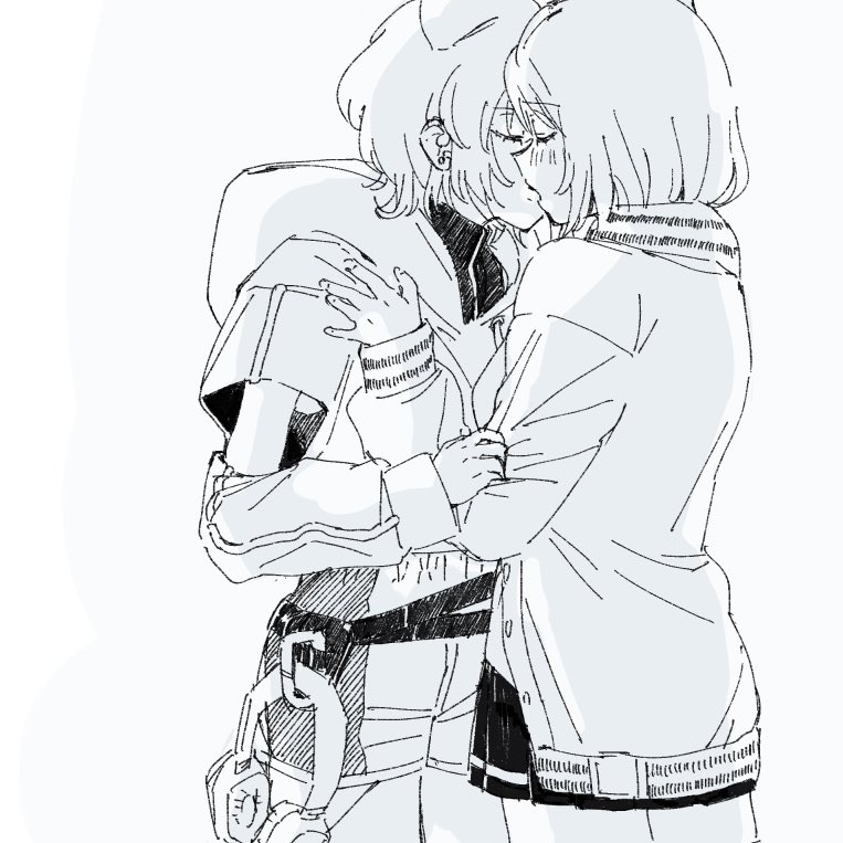 hidaka reina and ogami matoi (denonbu) drawn by watch_aruko