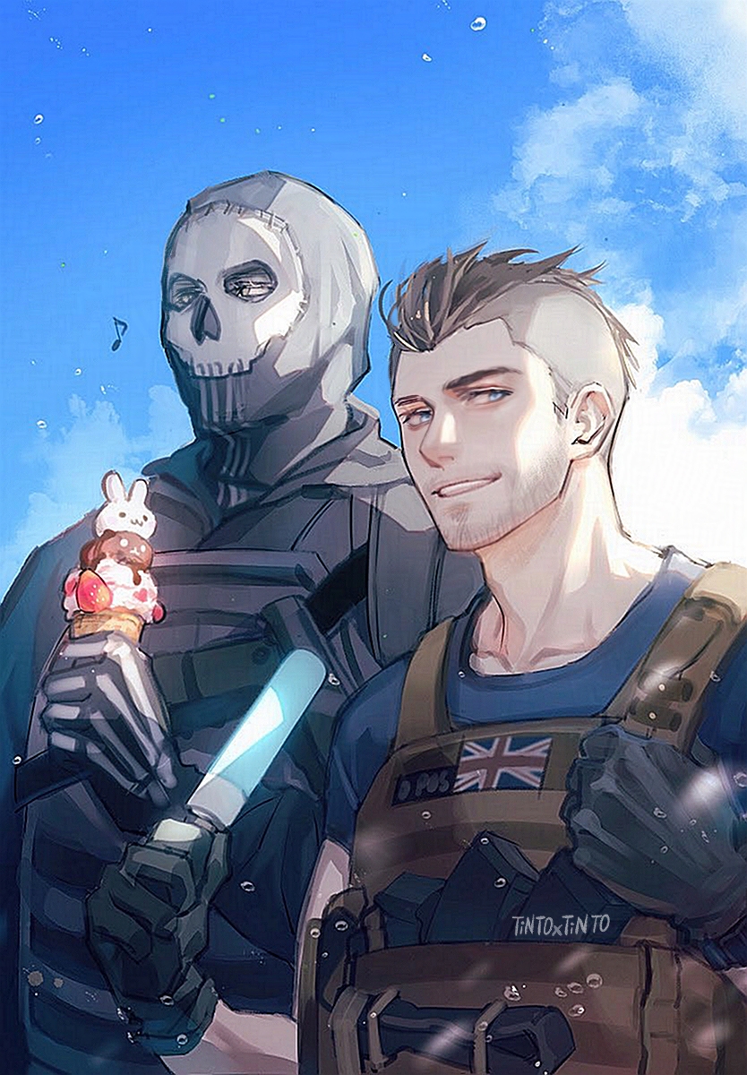 ghost and soap (call of duty and 1 more) drawn by tintoxtinto