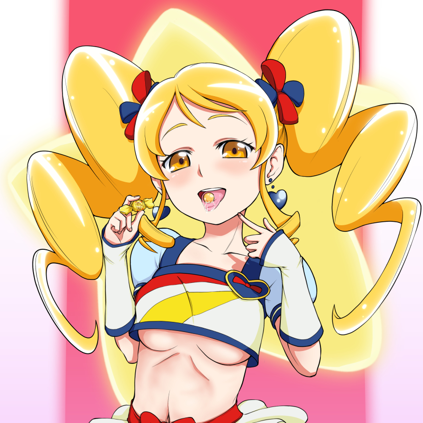 oomori yuuko and cure honey (precure and 1 more) drawn by hone_(koppun)