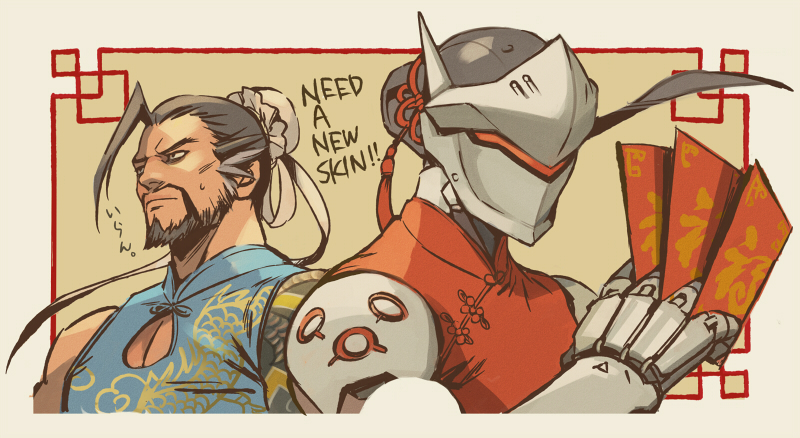 genji and hanzo (overwatch and 1 more) drawn by hage2013