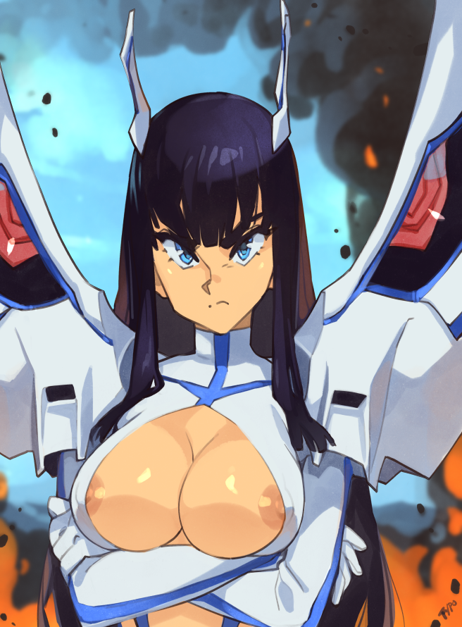 kiryuuin satsuki and junketsu (kill la kill) drawn by optionaltypo