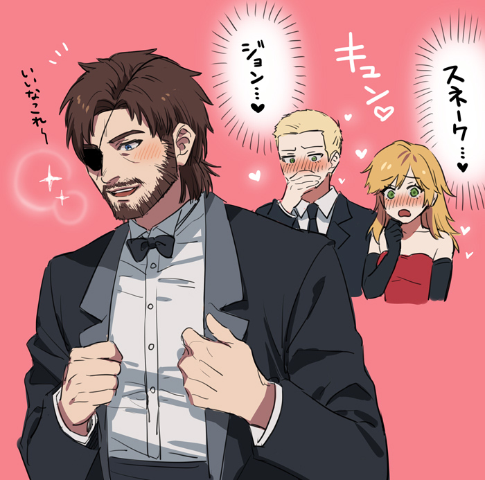 big boss, revolver ocelot, and eva (metal gear and 1 more) drawn by noriuma