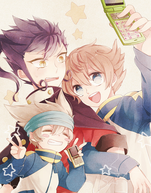 matsukaze tenma, tsurugi kyousuke, and nishizono shinsuke (inazuma eleven and 1 more) drawn by maico_(a218)