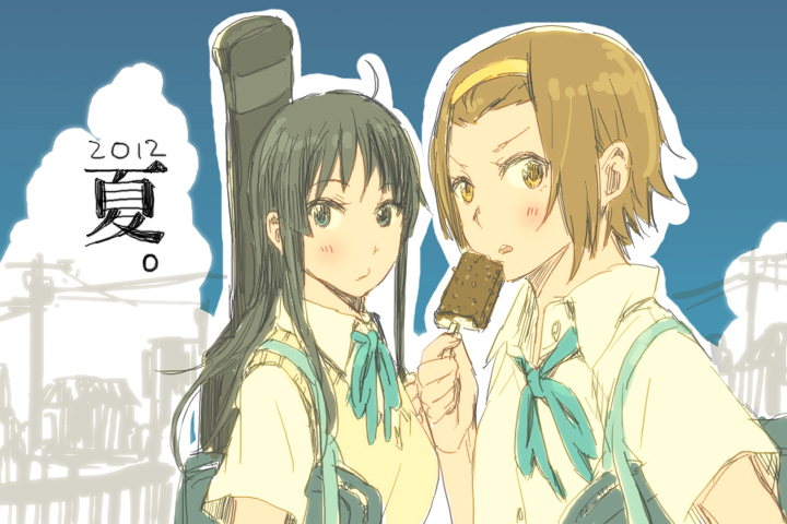 akiyama mio and tainaka ritsu (k-on!) drawn by oke_(okeya)