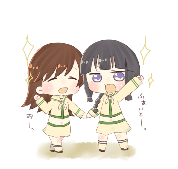 kitakami, ooi, kitakami kai ni, and ooi kai ni (kantai collection) drawn by shiromari_(46mary)