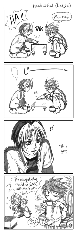 l and shindou hikaru (death note and 1 more)