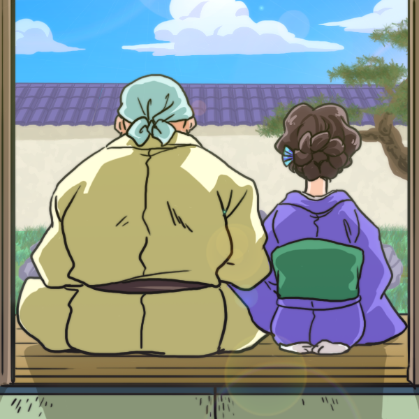 saotome genma and saotome nodoka (ranma 1/2) drawn by wanta_(futoshi)