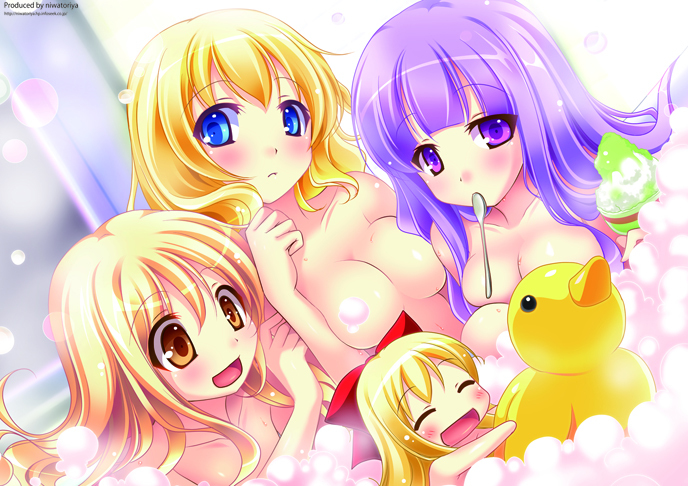 kirisame marisa, alice margatroid, patchouli knowledge, and shanghai doll (touhou) drawn by niwatoriya