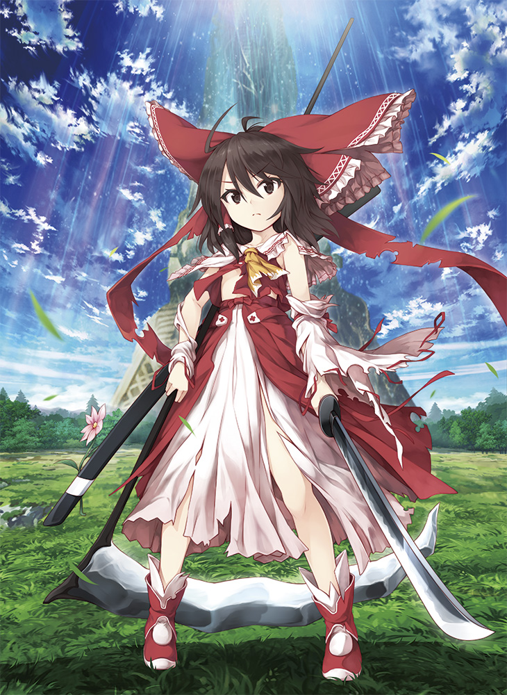 hakurei reimu (touhou and 1 more) drawn by aqua-lia