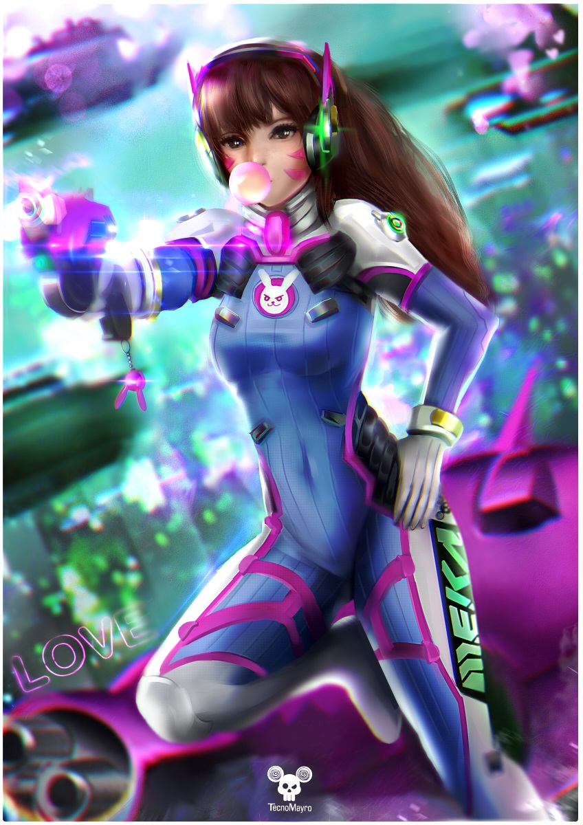 d.va (overwatch and 1 more) drawn by tecnomayro