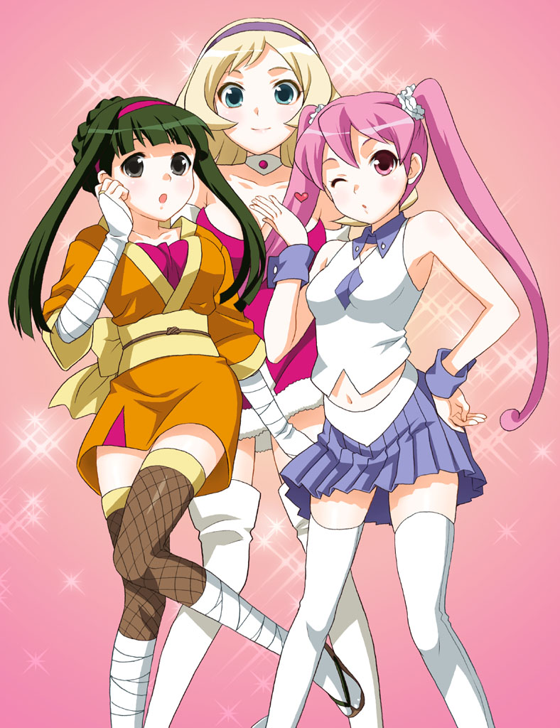 sayaka erenkowa, yukitani karin, and sofue hikaru (net ghost pipopa) drawn by mattaku_mousuke