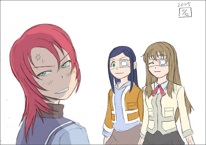 kuga natsuki, fujino shizuru, and yuuki nao (my-hime) drawn by ikeda_(cpt)