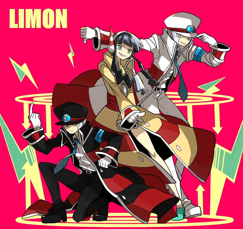 elesa, ingo, and emmet (pokemon and 1 more) drawn by ban_(ban62460424)