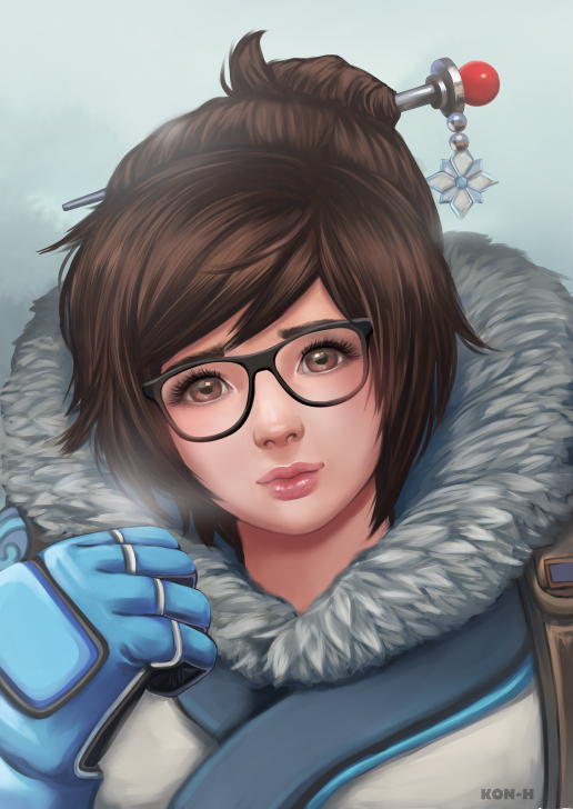 mei (overwatch and 1 more) drawn by kon-h_(patata)