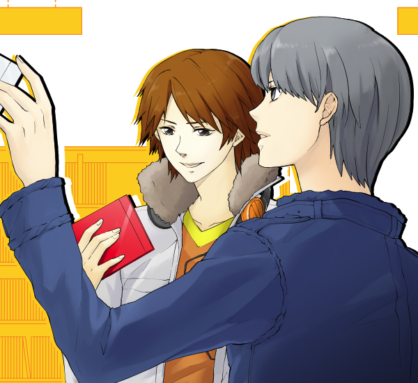 narukami yu and hanamura yousuke (persona and 1 more) drawn by yuka_(pixiv_id1607442)