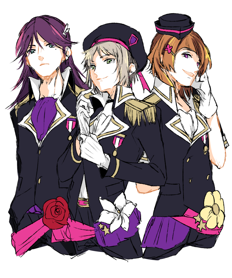 kira tsubasa, yuki anju, and todo erena (love live! and 1 more) drawn by sofy