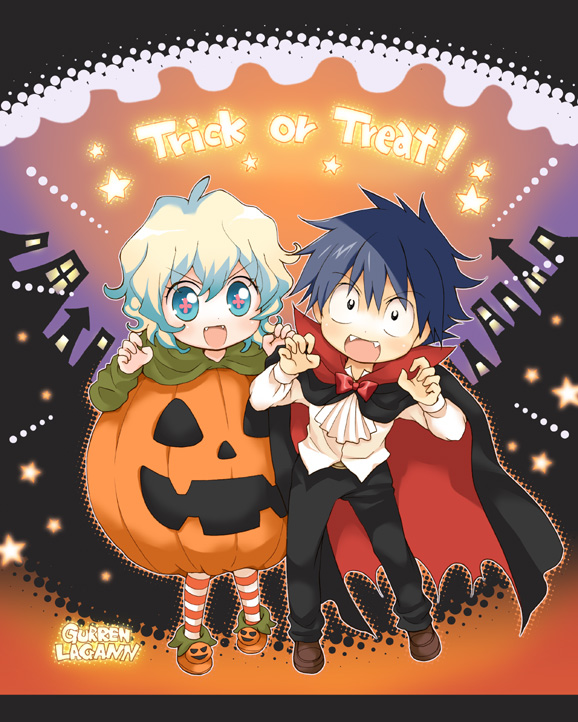 nia teppelin and simon (tengen toppa gurren lagann) drawn by mizutama